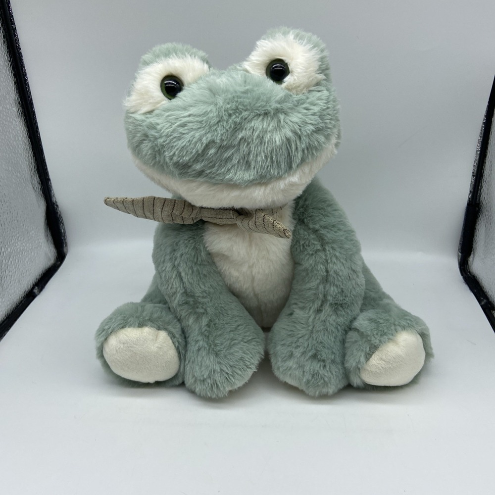 Mon Ami Fitzgerald the Frog Plush Bow Tie Handsome Very Soft 9" Green Eyes